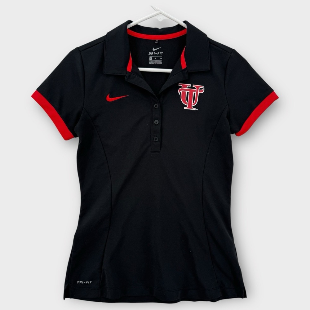 Nike Womens Small Black University Of Tampa Spartans Dri Fit Polo‎ Shirt NCAA